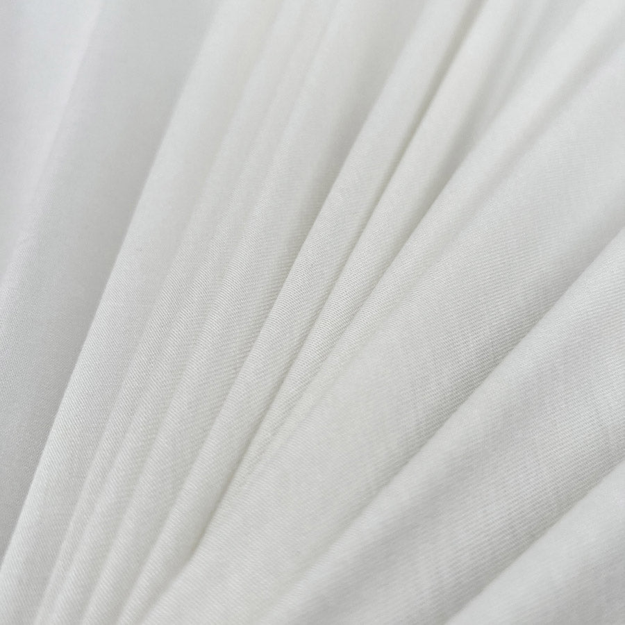 Snowdon Jersey Viscose Elastane Stretch Soft White Knitted Fine Dress Fabric Cu1
