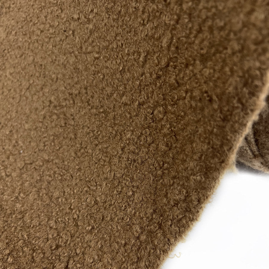 Snuggle Soft Brown Polyester Boucle Coating Fabric Roll