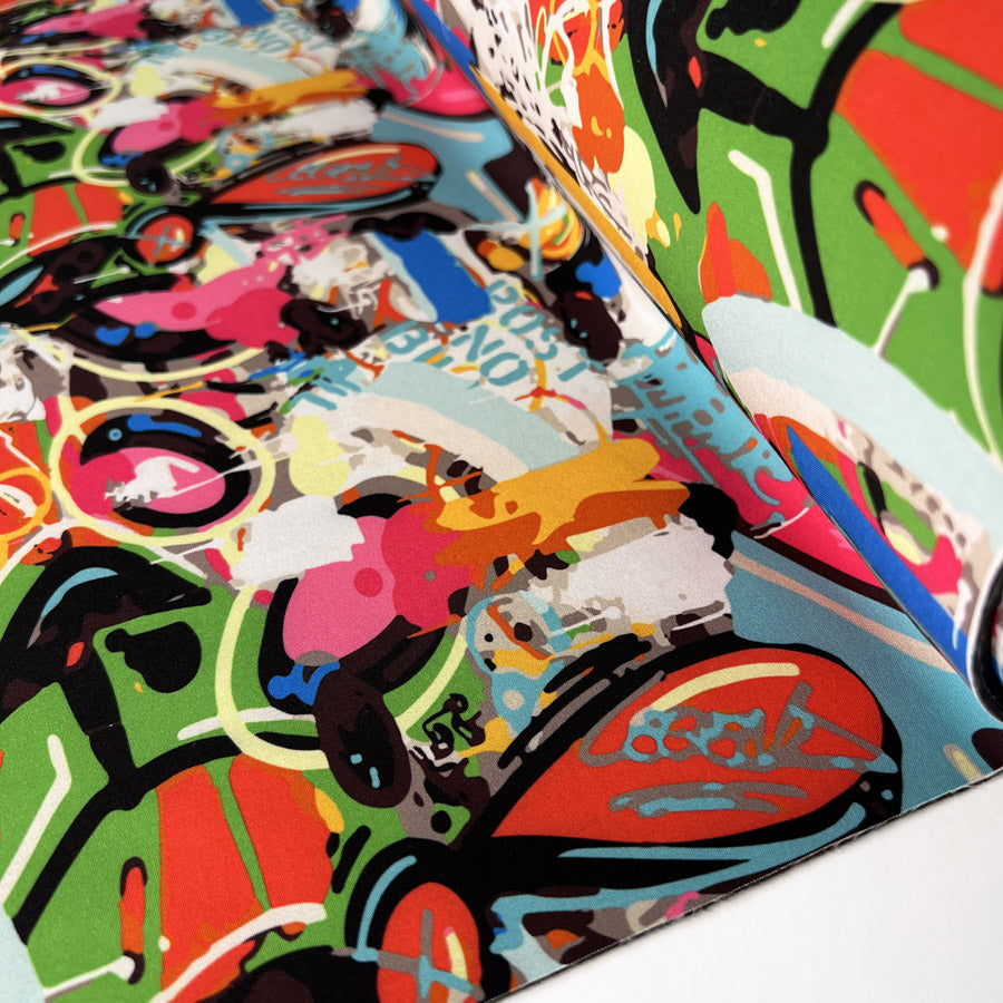 Soft Shell Graffiti Multicoloured Abstract Polyester Coat Jacket Fabric Roll