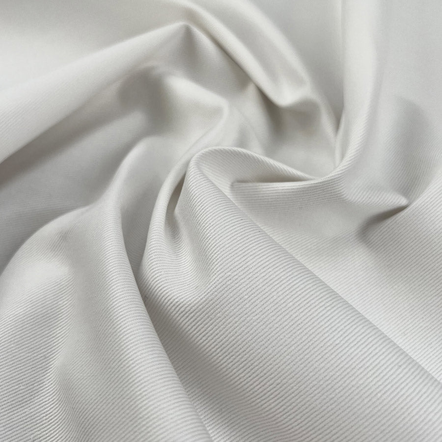 Soft White Denim Cotton Twill Heavy Trousering Fabric