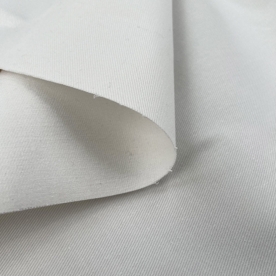 Soft White Denim Cotton Twill Heavy Trousering Fabric Fold