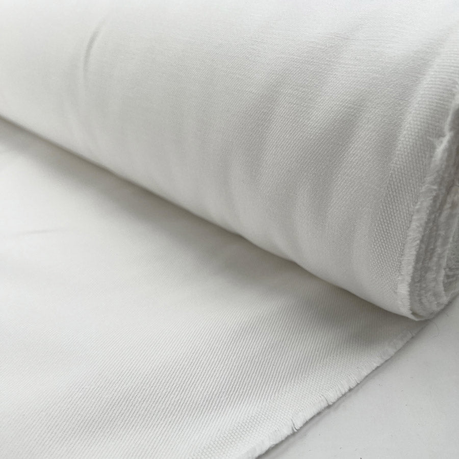 Soft White Denim Cotton Twill Heavy Trousering Fabric Roll