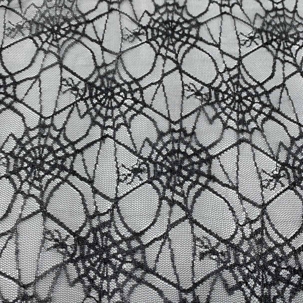 Spider Web Black Nlyon Raschel Lace Dress Fabric S