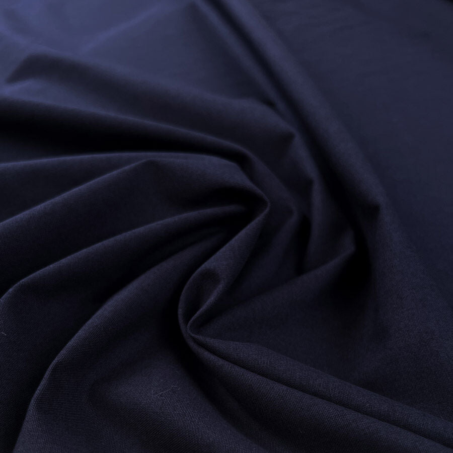 Standard Cotton Navy Plain Woven Dress Fabric