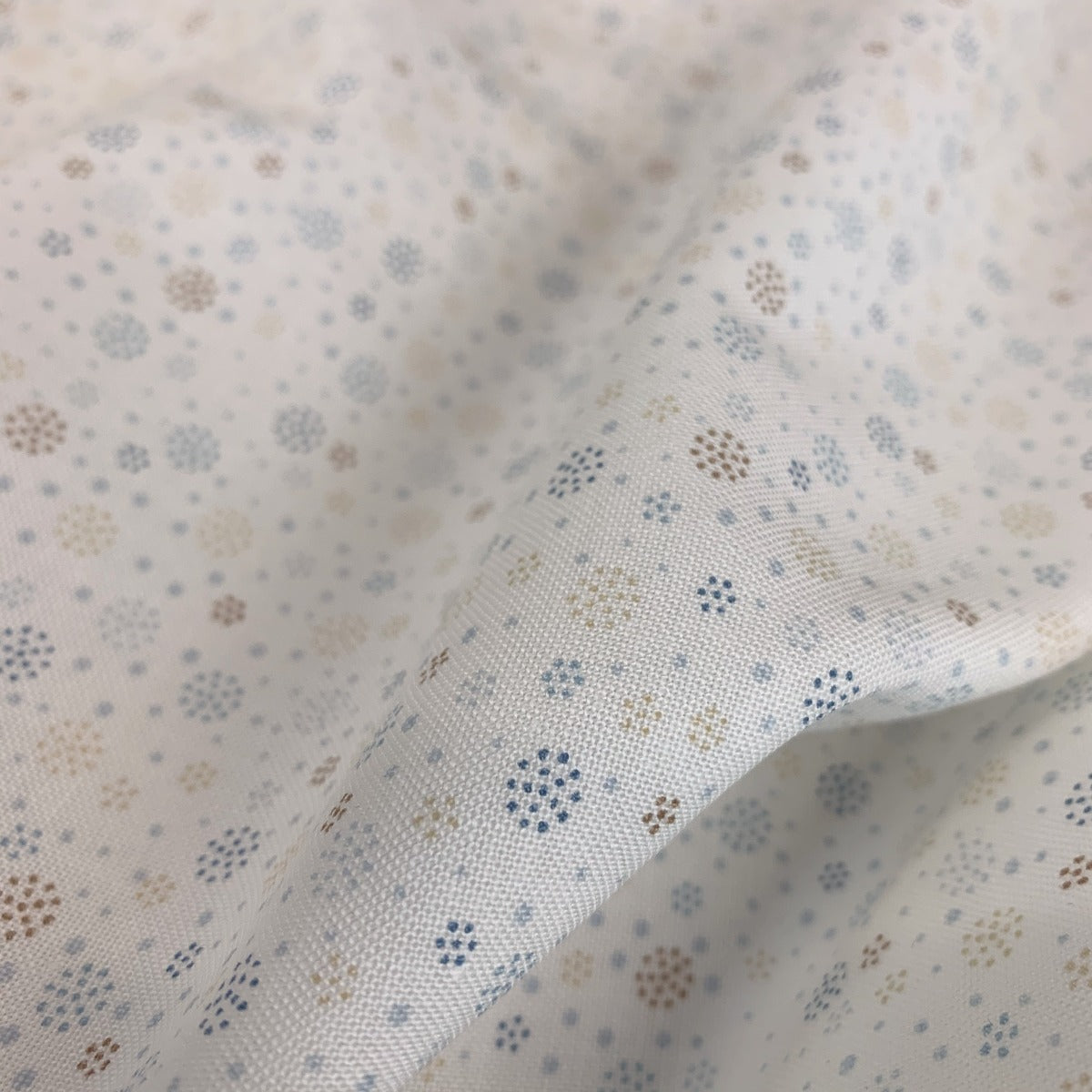 Stof Craft Dew Drop Blue Japanese Craft Cotton Fabric Small Dots Blue Gold White Like Snowflakes Fold