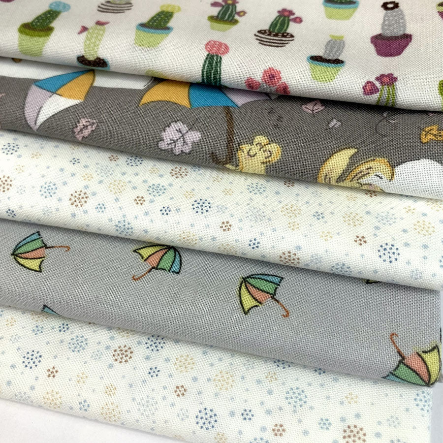 Stof Craft Fq Fat Quarter Bundle No 4 Grey Ivory Beige Bundle Close Up Bundle Photo