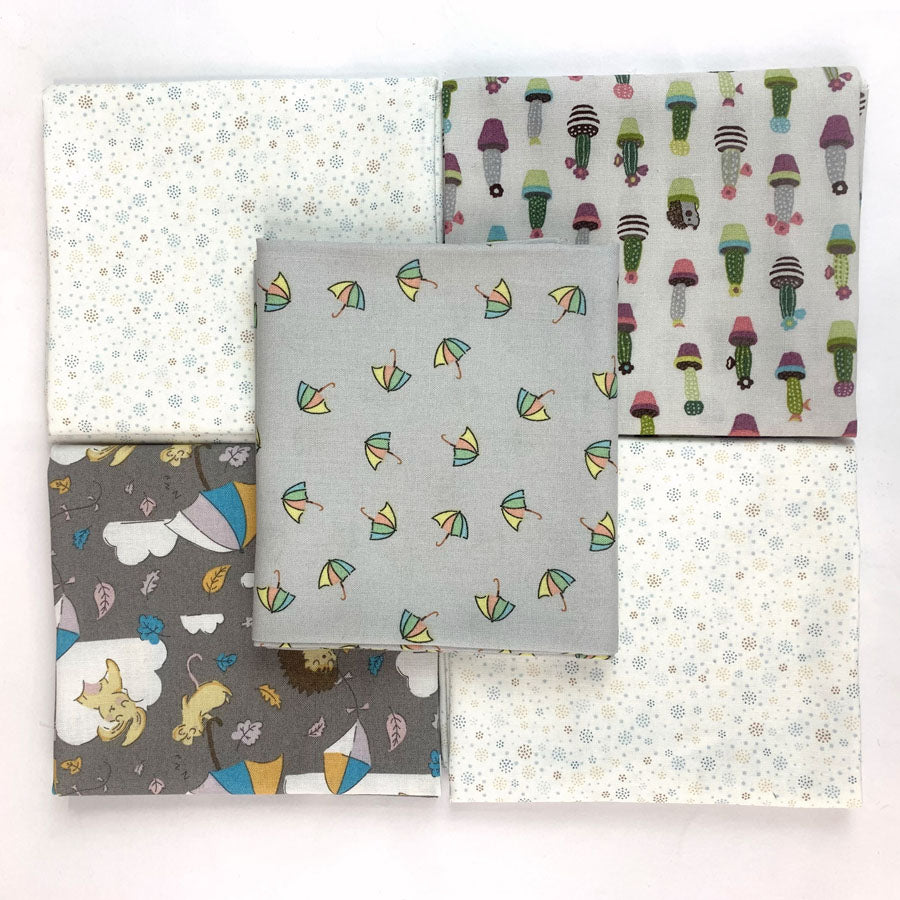 Stof Craft Fq Fat Quarter Bundle No 4 Grey Ivory Beige Bundle Close Up Fabric Bundle Photo