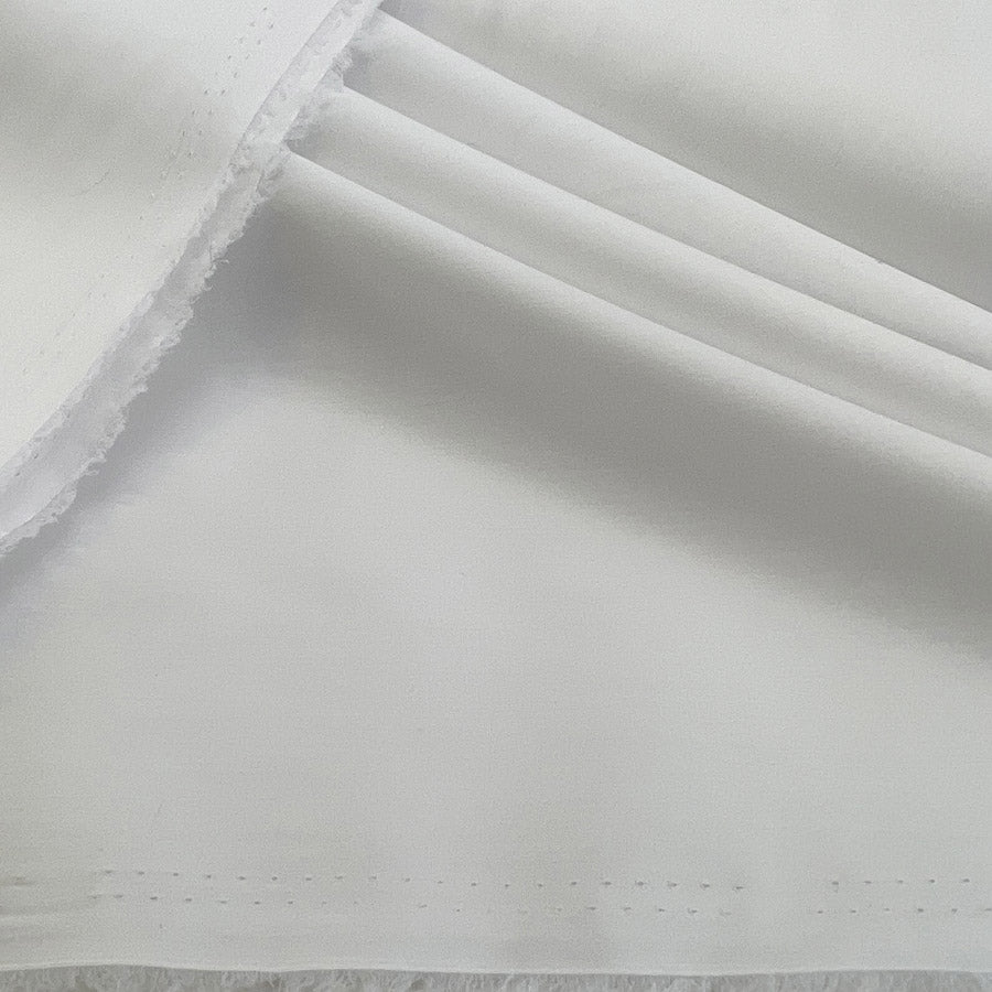 Stretch Lawn White Cotton Elastane Polyamide Fine Woven Shirting Fabric Cu1