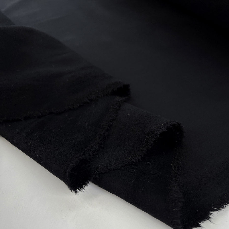 Stretch Suede Black Polyester Elastane Brushed Jersey Fabric Fold