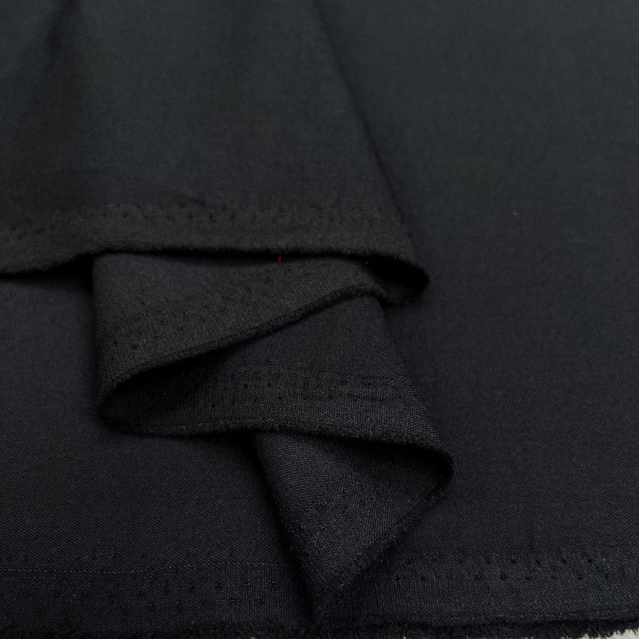Stretch Twill Black Plain Polyester Viscose Elastane Suiting Fabric Fold 9A0D19Aa 756E 4D5C 9113 E88907C4453A