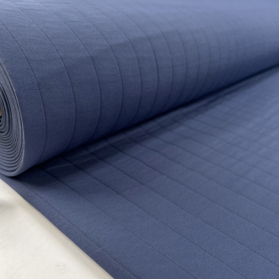 Stripe Quilt Blue Polyester Spandex Coating Fabric Bolt