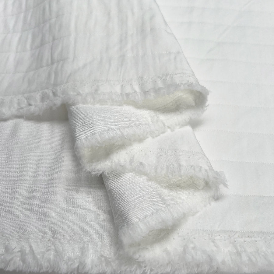 Stripe Quilt Ecru Polyester Spandex White Coating Fabric Fold
