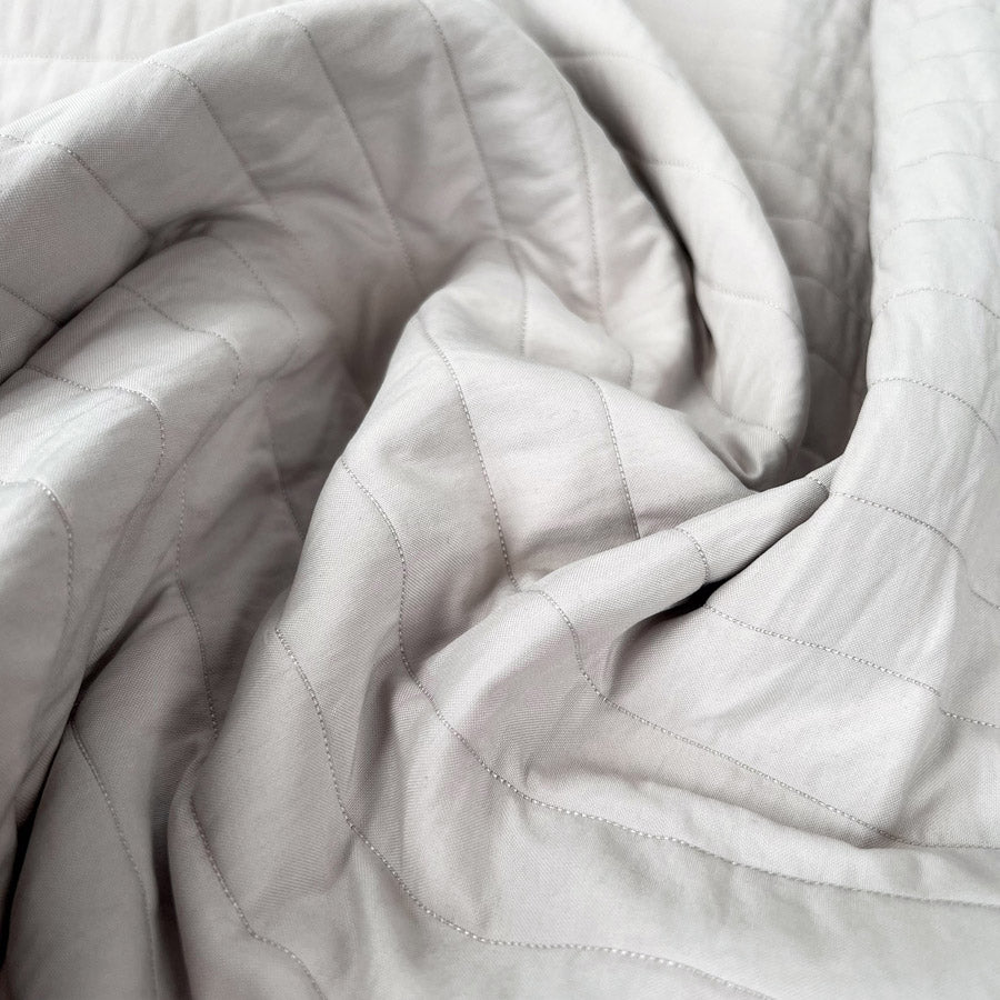 Stripe Quilt Sand Polyester Spandex Beige Coating Fabric