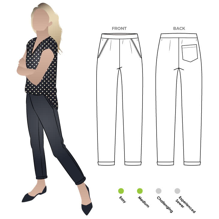 Style Arc Parker Ponte Pant Sewing Pattern Cover