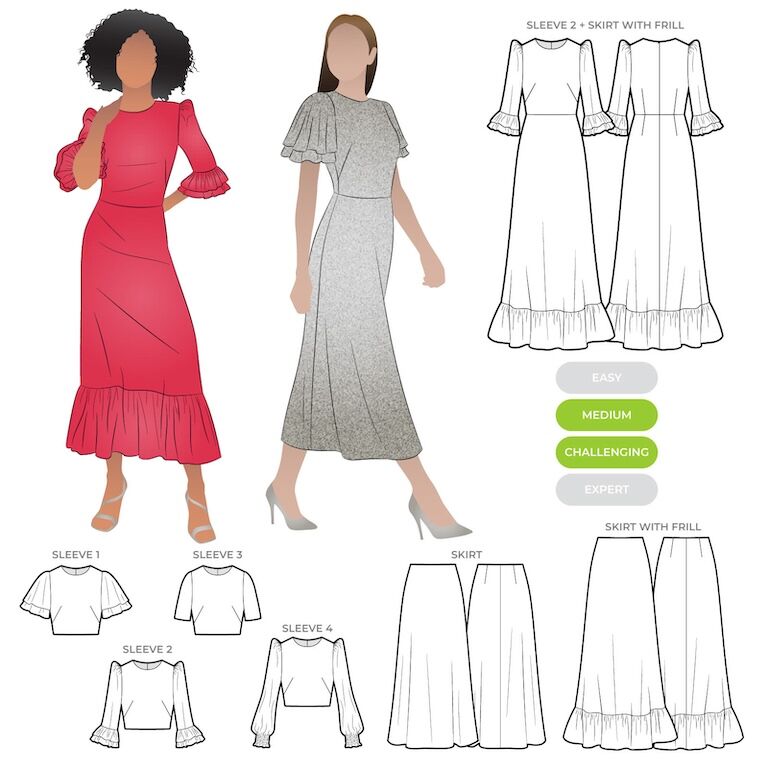 Style arc queenie woven dress pattern cover