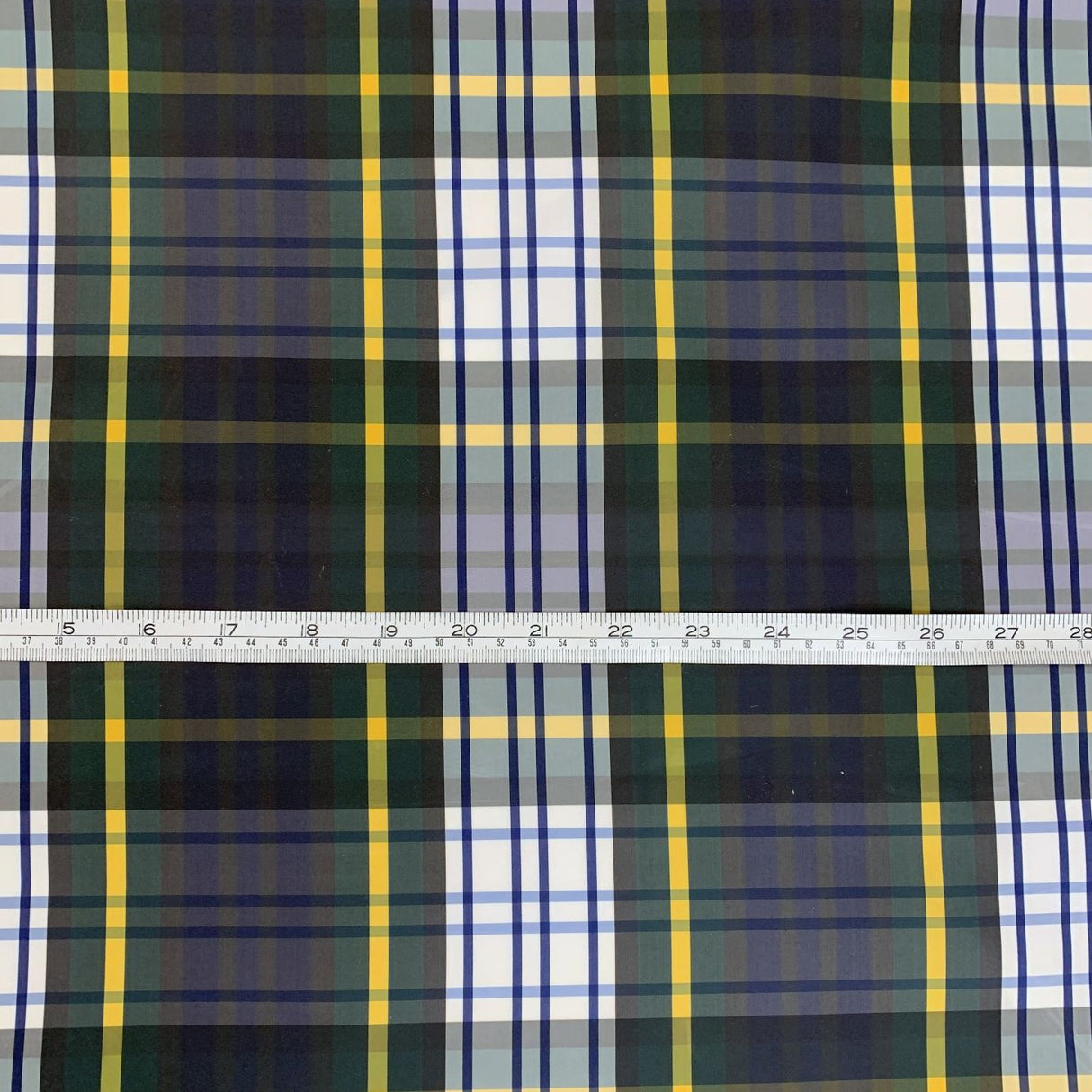 Supercheck Tartan Check Yellow Blue White Navy Water Repellent Fabric S