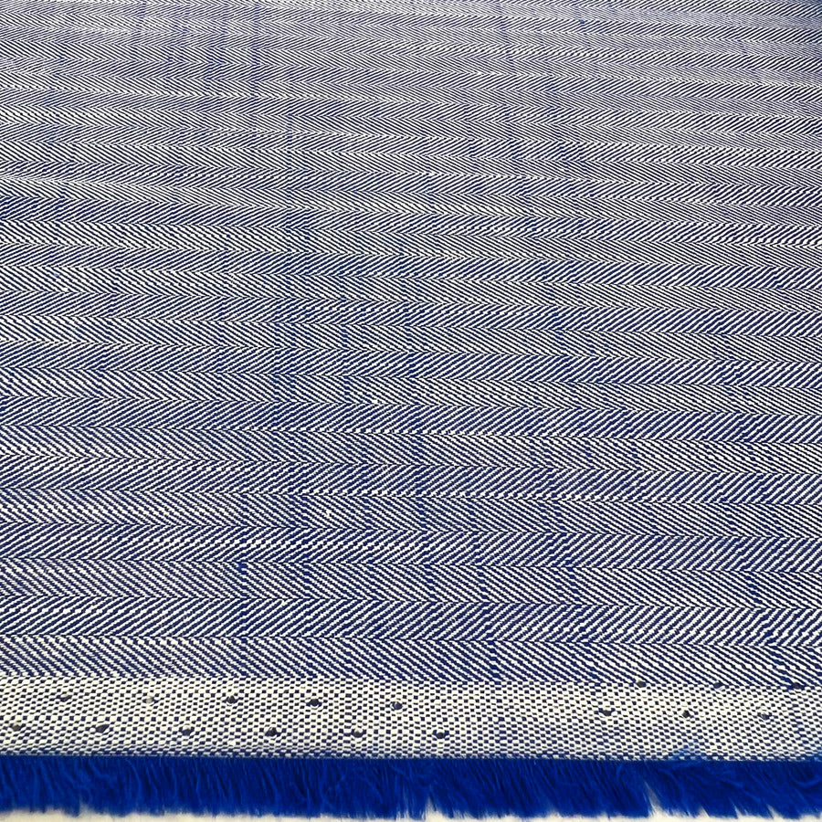 Superfine Herringbone Stripe Cotton Shirting Fabric Oekotex Oh I Say Blue Roll