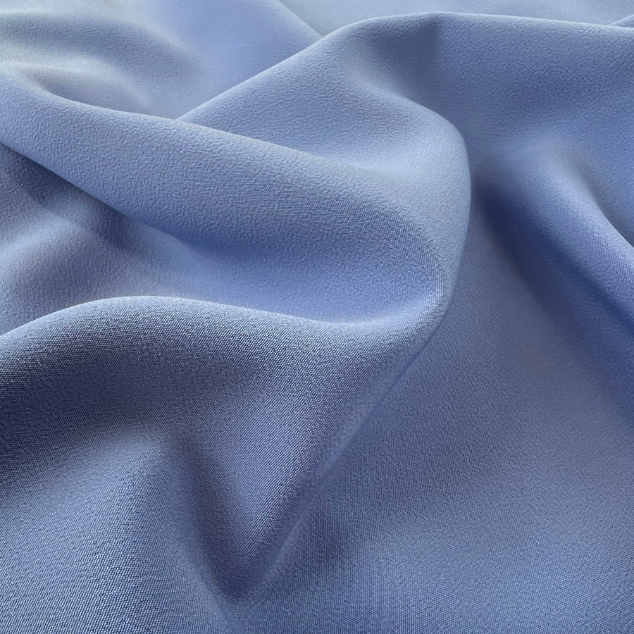 Superior Satin Crepe Wedgewood Blue Polyester Elastane Dress Fabric