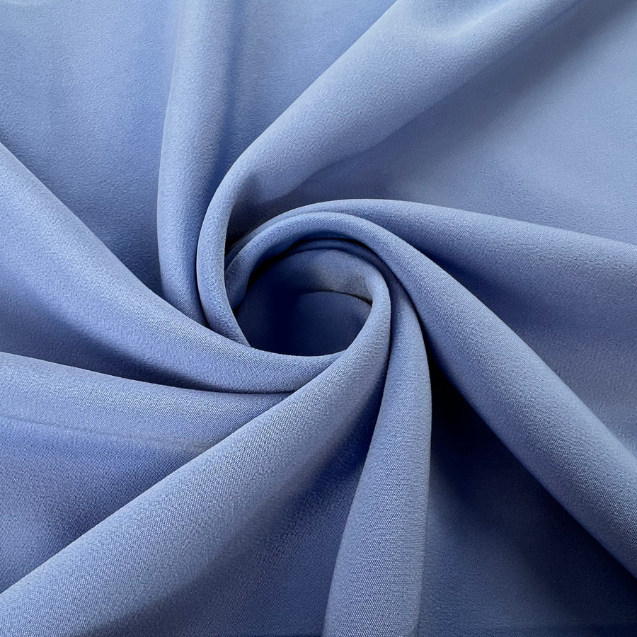 Superior Satin Crepe Wedgewood Blue Polyester Elastane Dress Fabric Twist