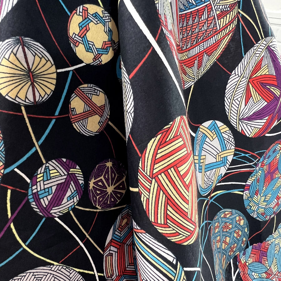 Supima cotton lawn yarn party dress fabric black red hang