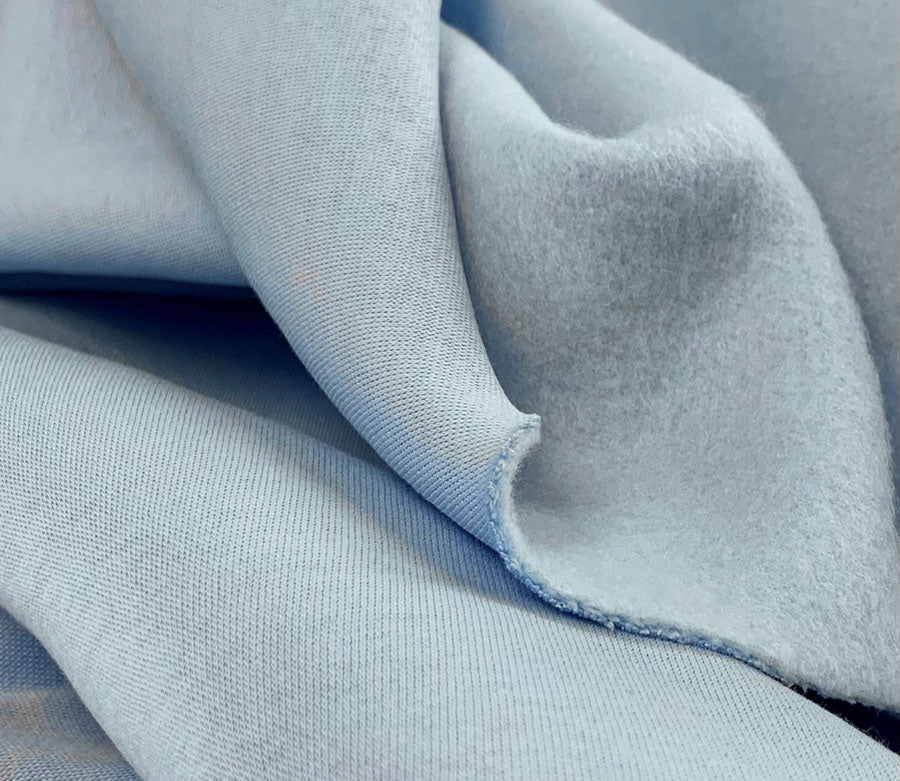 Sweatshirt Pale Blue Knitted Cotton And Polyester Jersey Fabric Close Up Fabric Photo