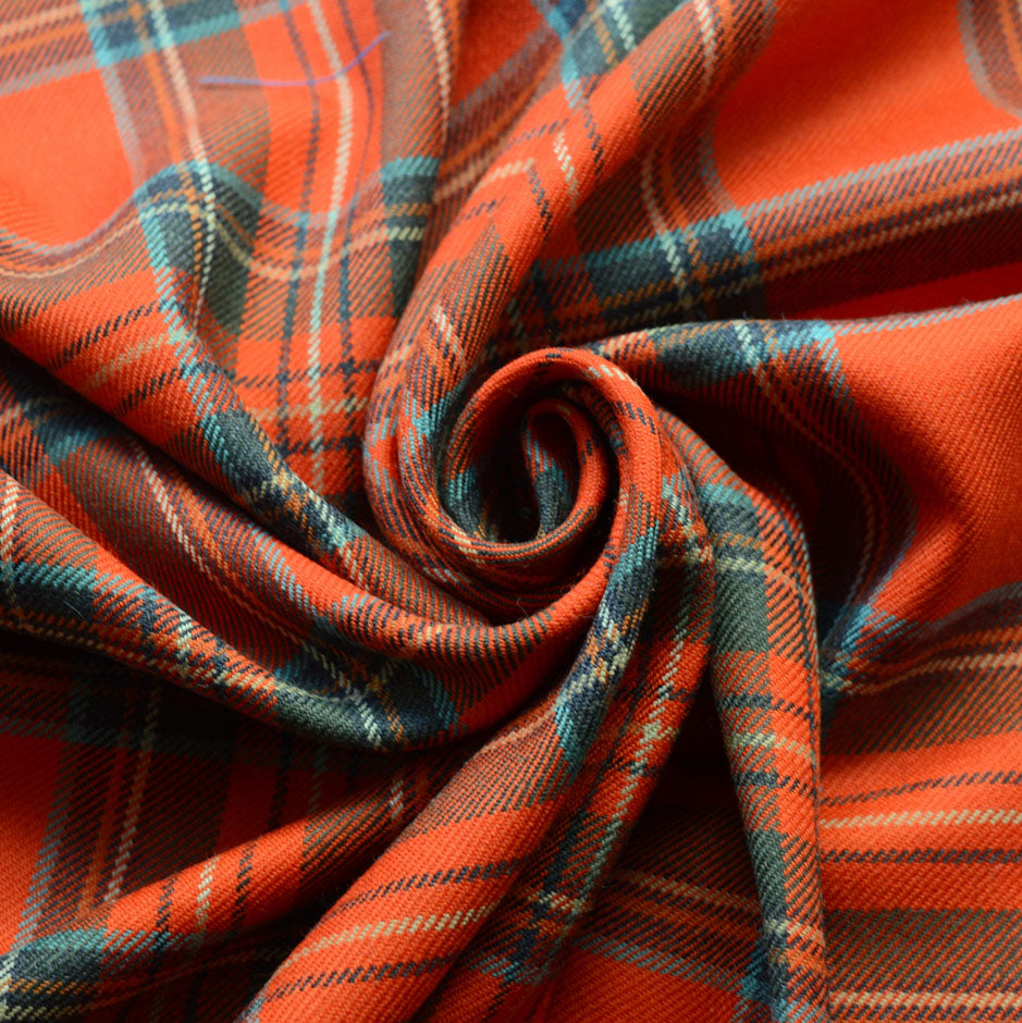 Tartan Mutred Royal Strewart Wool Fabric Cud