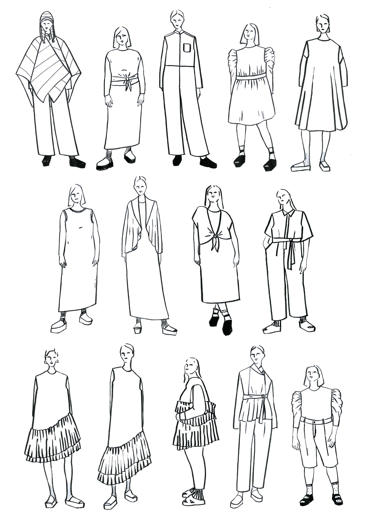 Tauko sewing pattern magazine issue no 1 sketch