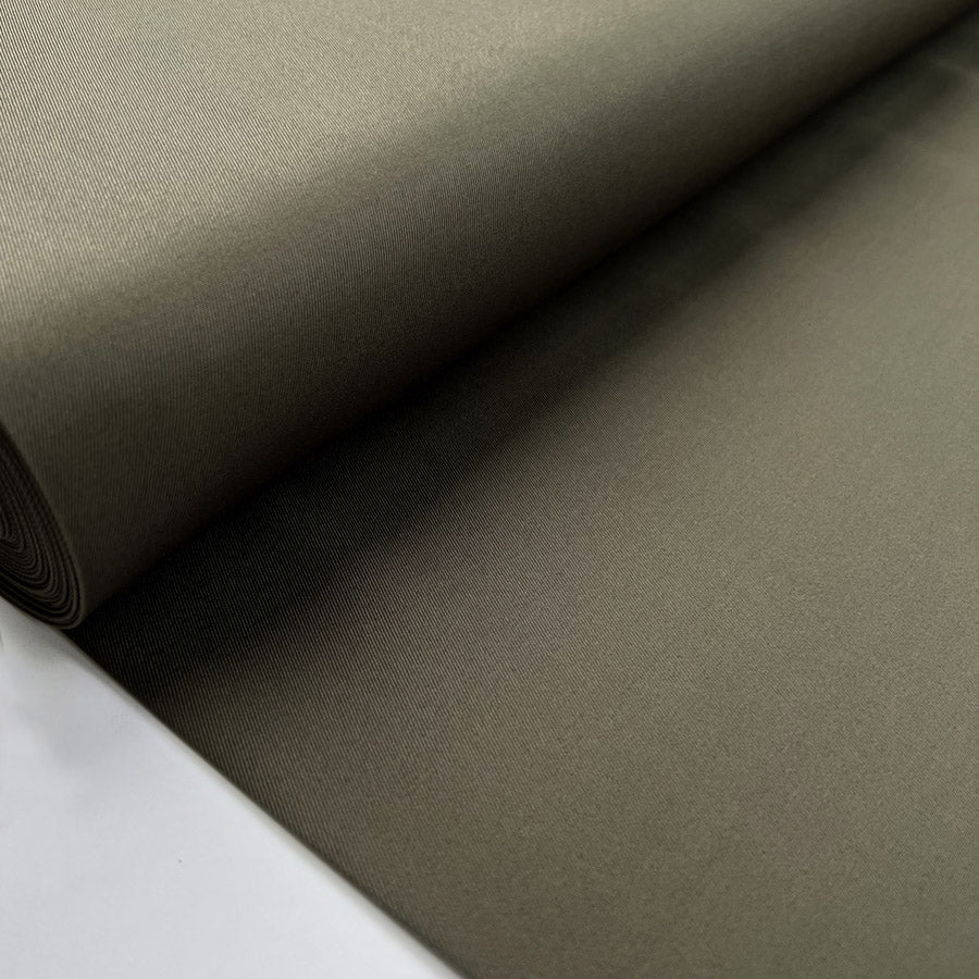 Tencel Twill Cotton Khaki Green Fine Woven Plain Suiting Fabric Bolt