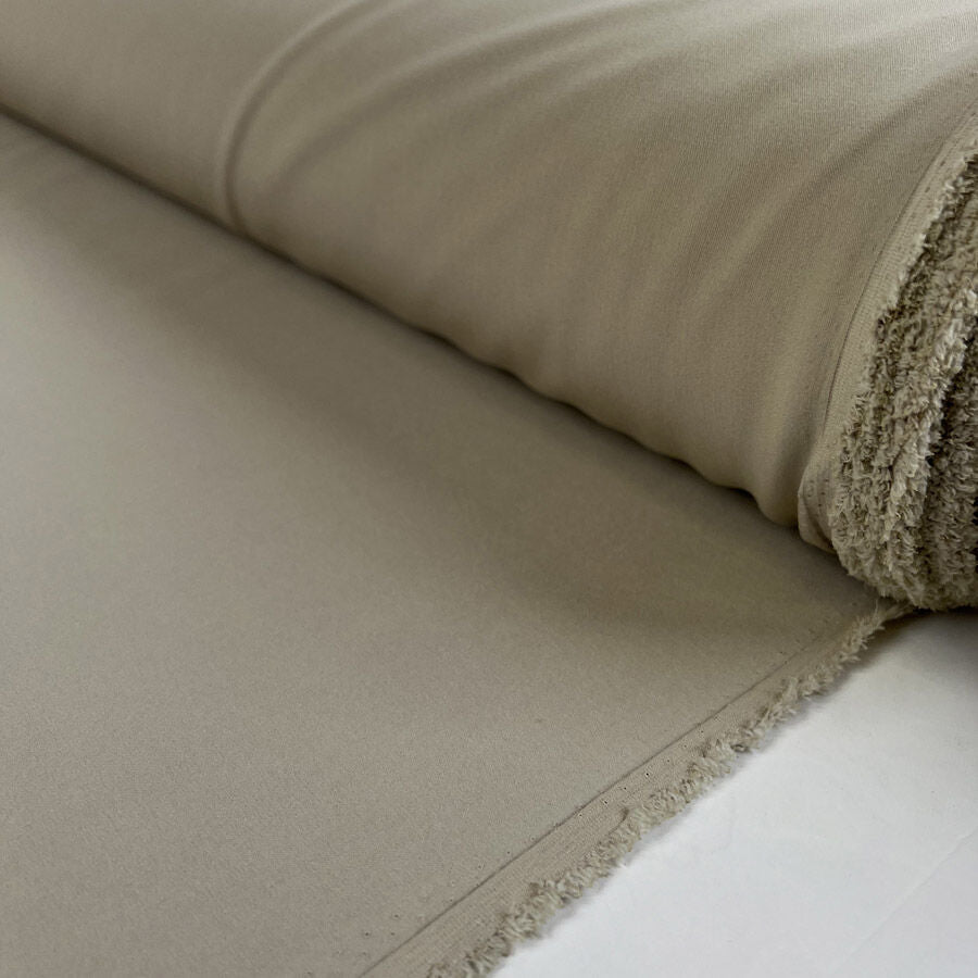 Terna Polyester Elastane Sand Plain Stretch Woven Portuguese Suiting Fabric Roll