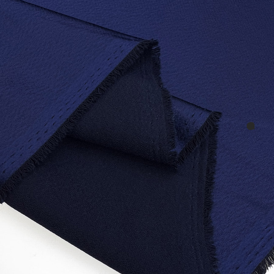 Tesoro Navy Italian Satin Polyester Ex Designer Dress Fabric Fold