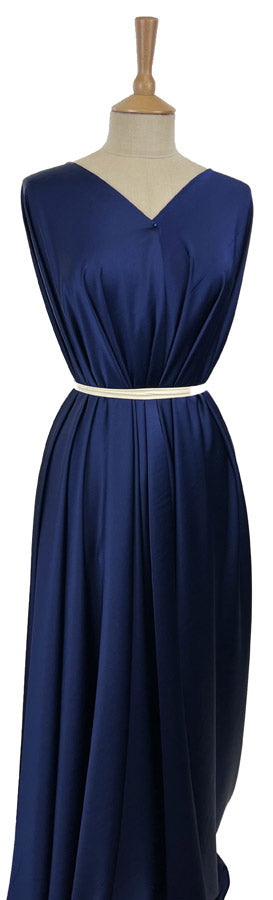 Tesoro Navy Italian Satin Polyester Ex Designer Dress Fabric Mannequin