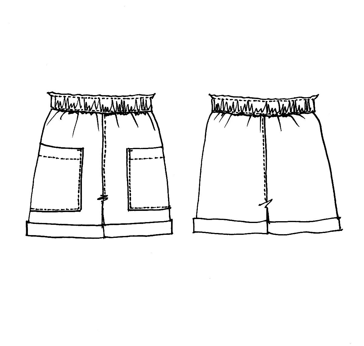 Tessuti Sonia Shorts Sewing Pattern Uk 6 22 Sketch