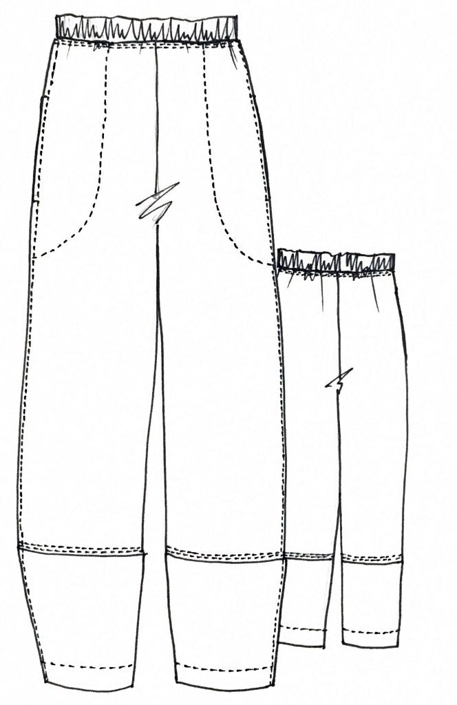 Tessuti Tamiko Pants Pattern Sketch