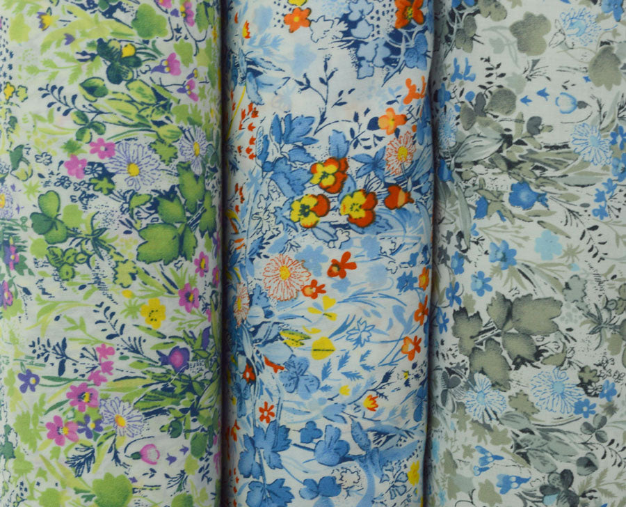 The Garden Of Shakespeare Cotton Green Blue Grey Fabric Group1 Copy