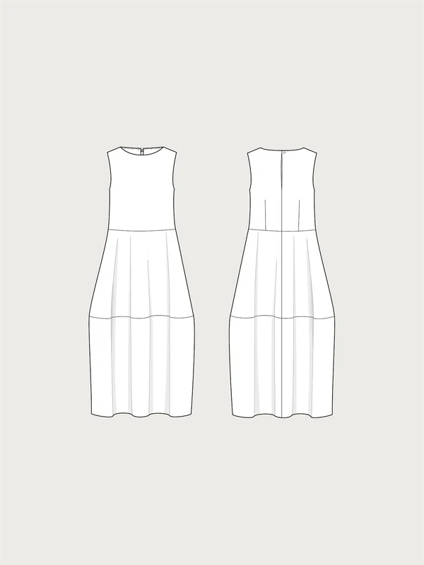 The Assembly Line Barrel Dress Pattern Sketch 2