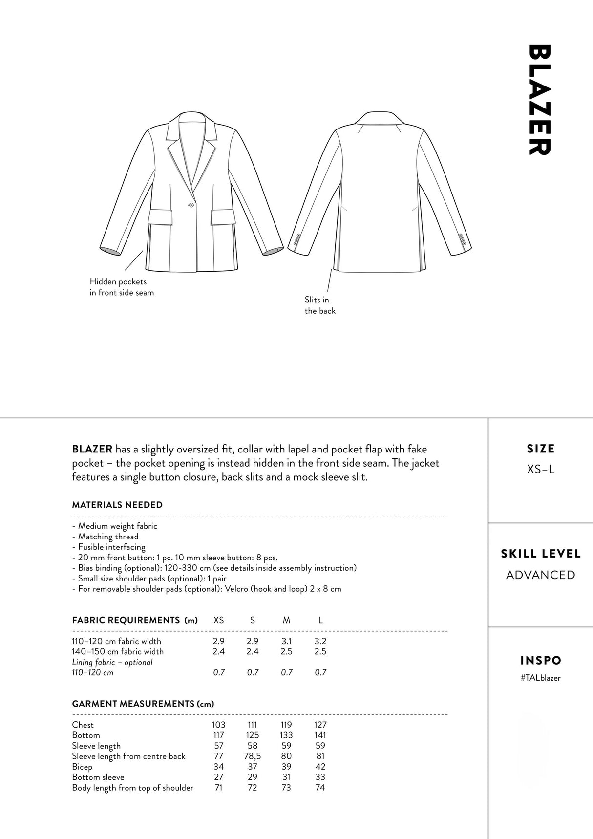 The Assembly Line Blazer Sewing Pattern Back