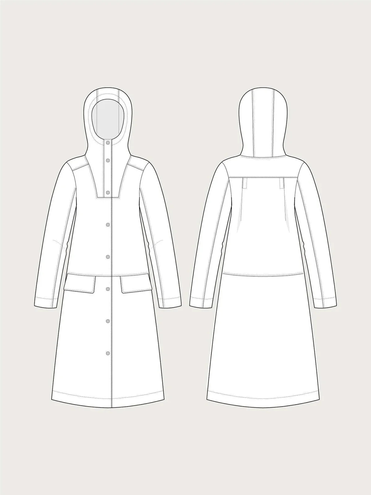 The Assembly Line Hoodie Parka Sketch