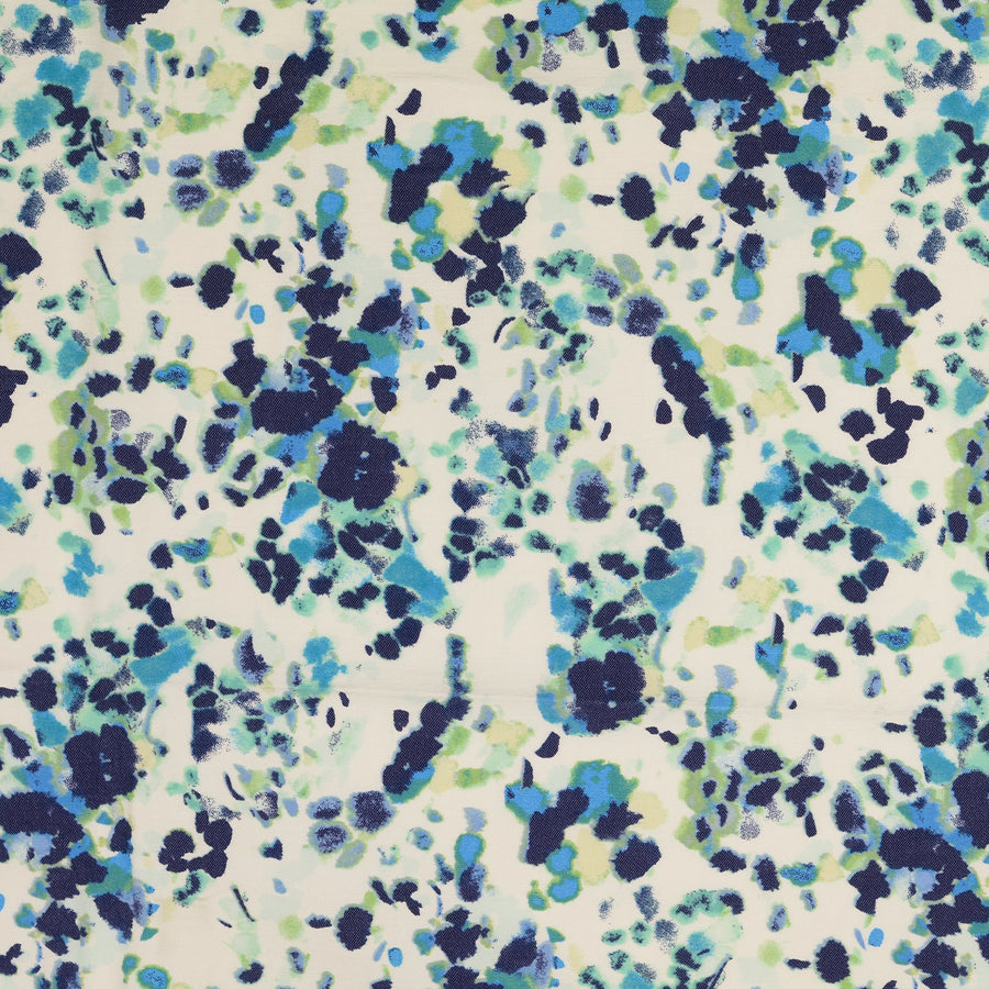 The big stretch blue abstract viscose polyamide elastane dress fabric