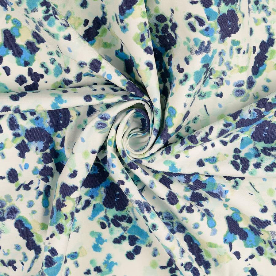 The big stretch blue abstract viscose polyamide elastane dress fabric twist