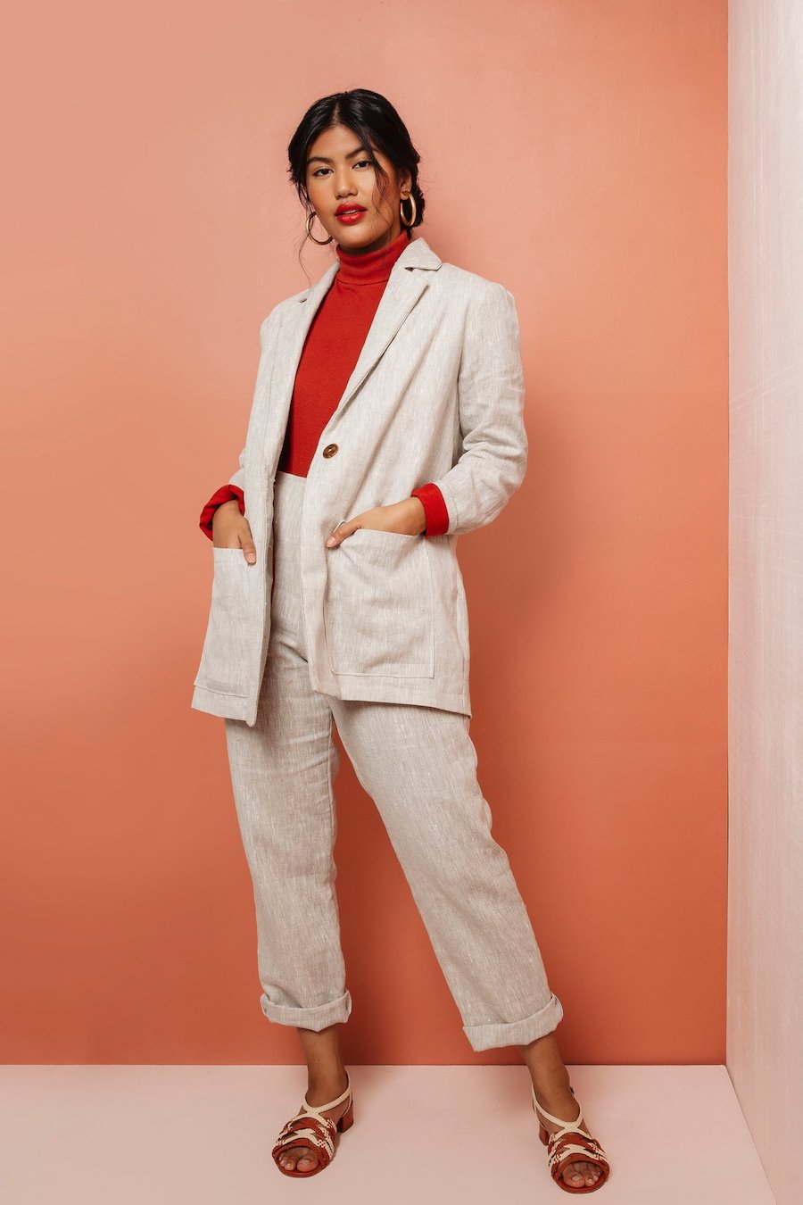 The Heather Blazer Pattern By Friday Pattern Company Model 1