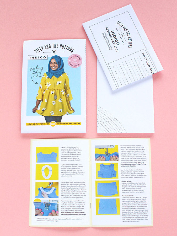 Tilly And The Buttons Indigo Top And Dress Pattern Printed Pattern