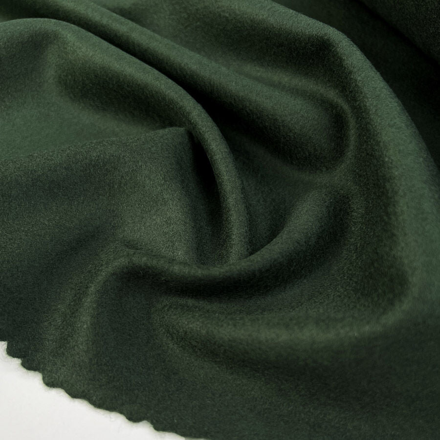 To Boldly Go Wool Cashmere Green Italian Brushed Coating Fabric