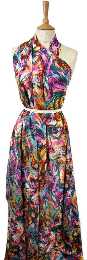Tomorrowland Abstract Print Multicoloured Cupro Viscose Dress Fabric Mannequin