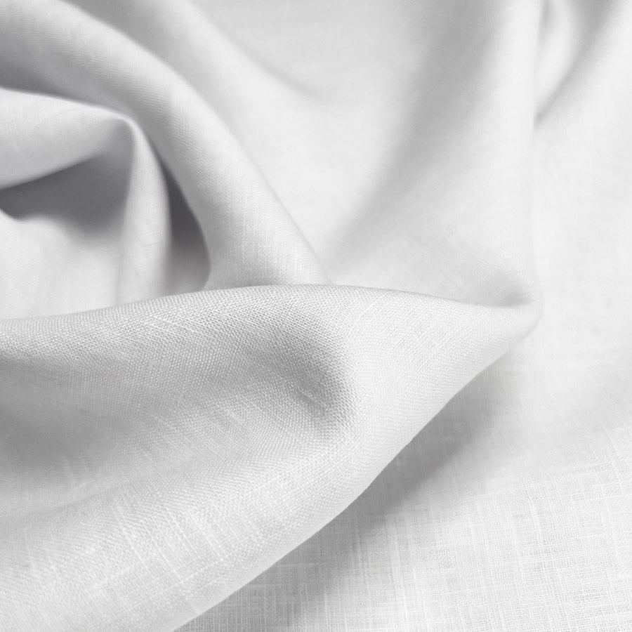 Traditional Linen White Purple Rami Woven Dress Fabric