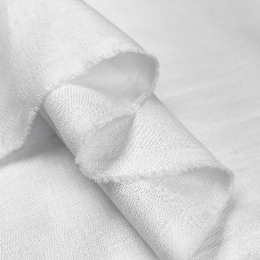 Traditional Linen White Purple Rami Woven Dress Fabric Fold