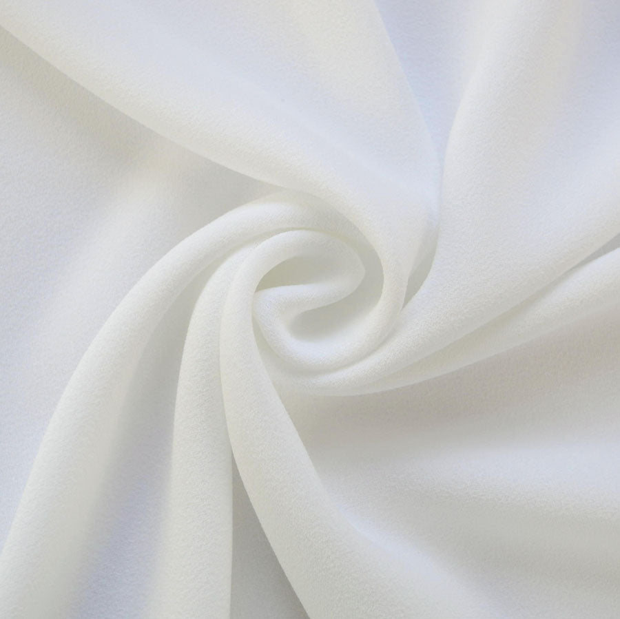 Triple Crepe White Polyester White Triple Crepe Dress Fabric Cud