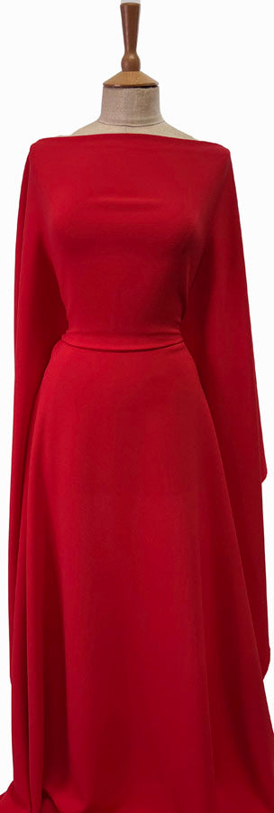 Triple Crepe Bombshell Red Polyester Dress Fabric Mannequin