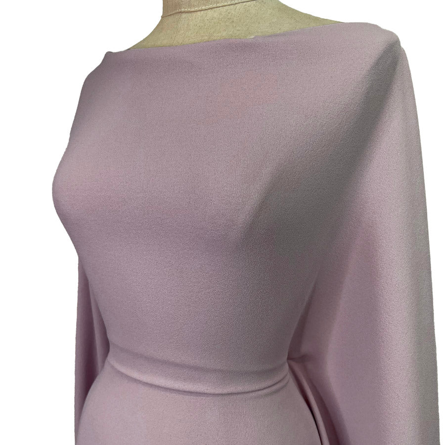 Triple Crepe Polyester Dress Fabric Dusky Lilac Side