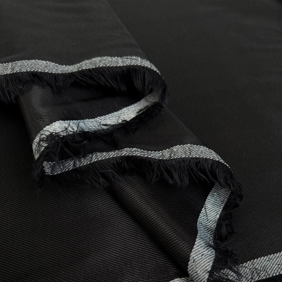 Twill Lining Black Viscose Cotton Satin Fabric Fold
