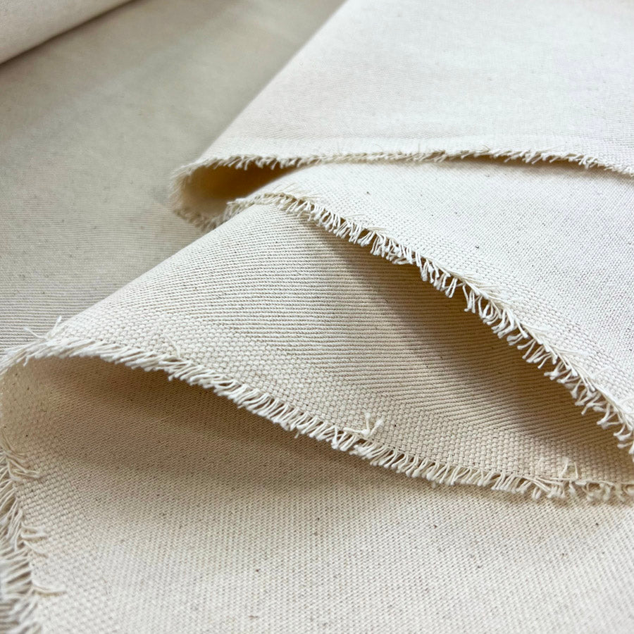 Unbleached Cotton Bull Denim Twill Fabric Natural Bull Durham Fold